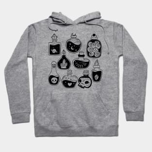Cute magical potions bottles line art illustration for fantasy lovers Hoodie